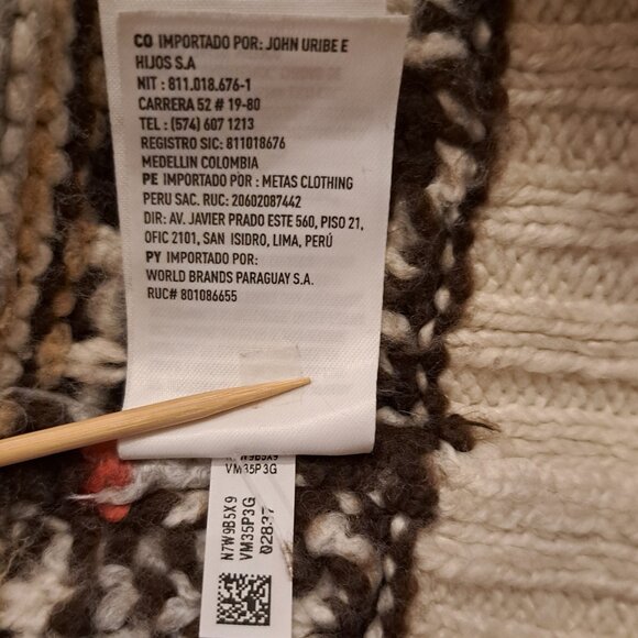 American Eagle Oversized Cozy Cream Fair Isle Grandpa Cardigan Sz Lg - Picture 11 of 11